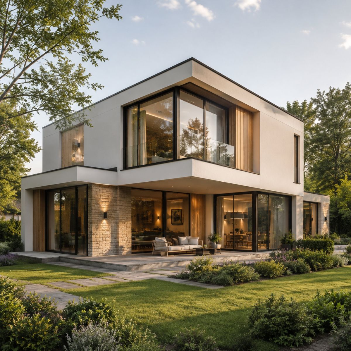 Visualisierung eines individuell geplanten Architektenhauses